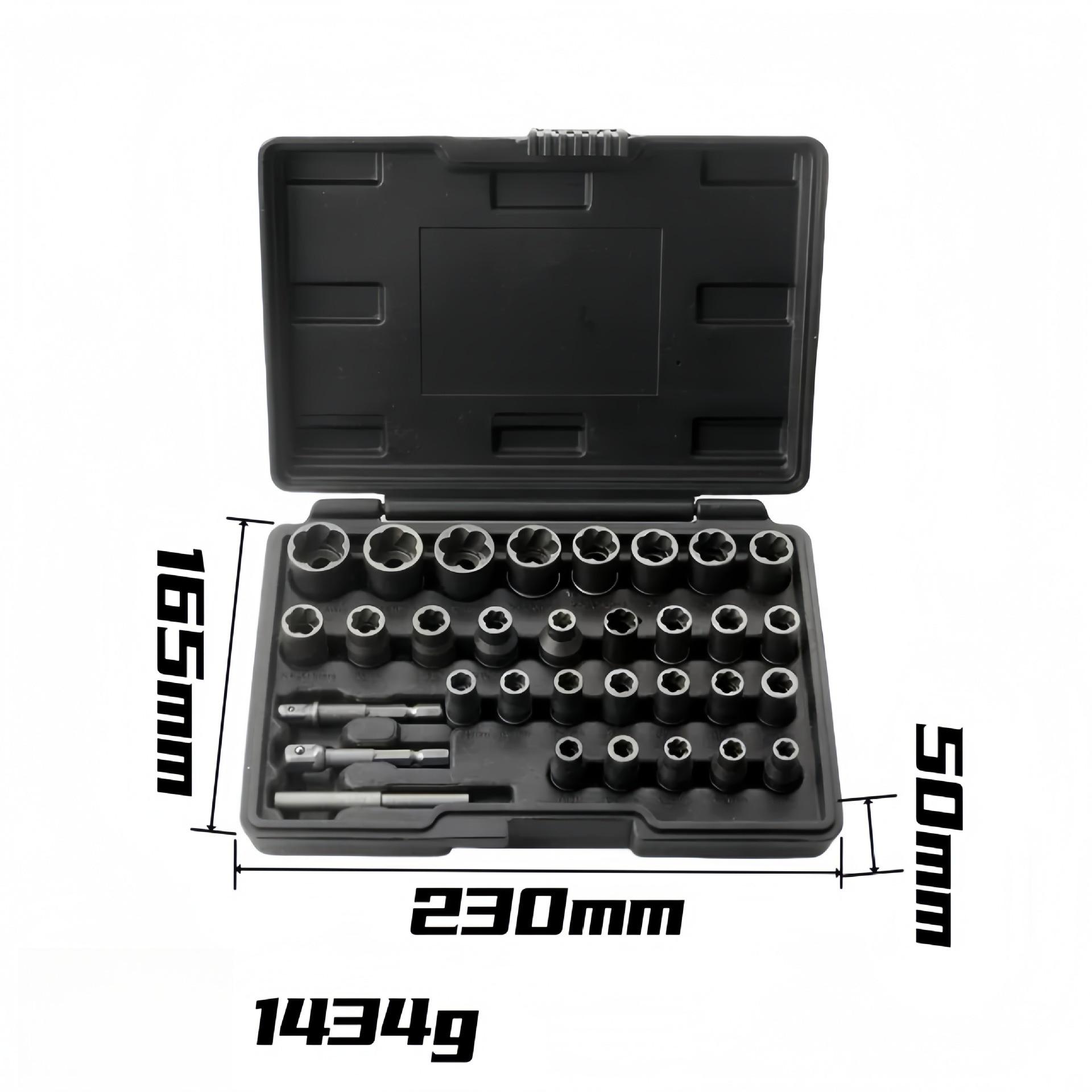 

32Pcs Broken Bolt Extractor Set Damaged Screw Nut Remover Kit for Stripped Broken Screws Nuts Bolts Removal