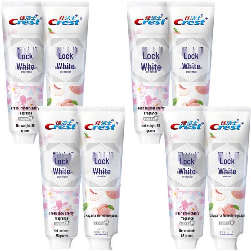 Crest Dual Whitening Toothpaste 4-Pack (Cherry Blossom & Peach)