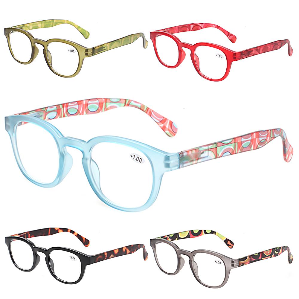 Turezing Reading Glasses Spring Hinge Retro Printing Decorative Eyewear for Men Women Presbyopia 0-600