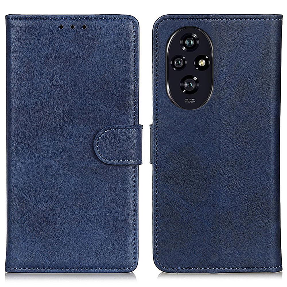 For Honor 200 Pro 5G Case Folio Stand View Leather Phone Cover Cowhide Texture