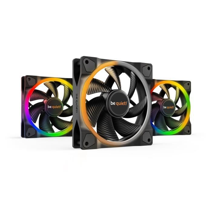 Ventilateur - be quiet! - light wings argb - triple pack - 120mm - noir - pwm
