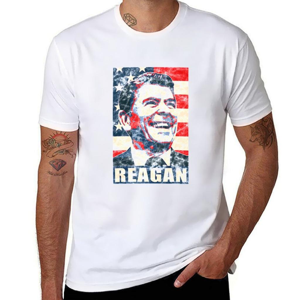 2025 New Model Ronald Reagan American Vintage Flag T-Shirt Luxury T-shirt Vintage Clothes Cute Clothes Sweat Shirts, Men