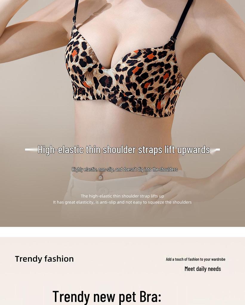 Beautiful Cross Back Cartoon Super Thick 6cm Seamless Bra for Small Chest - Enhancing and Supportive