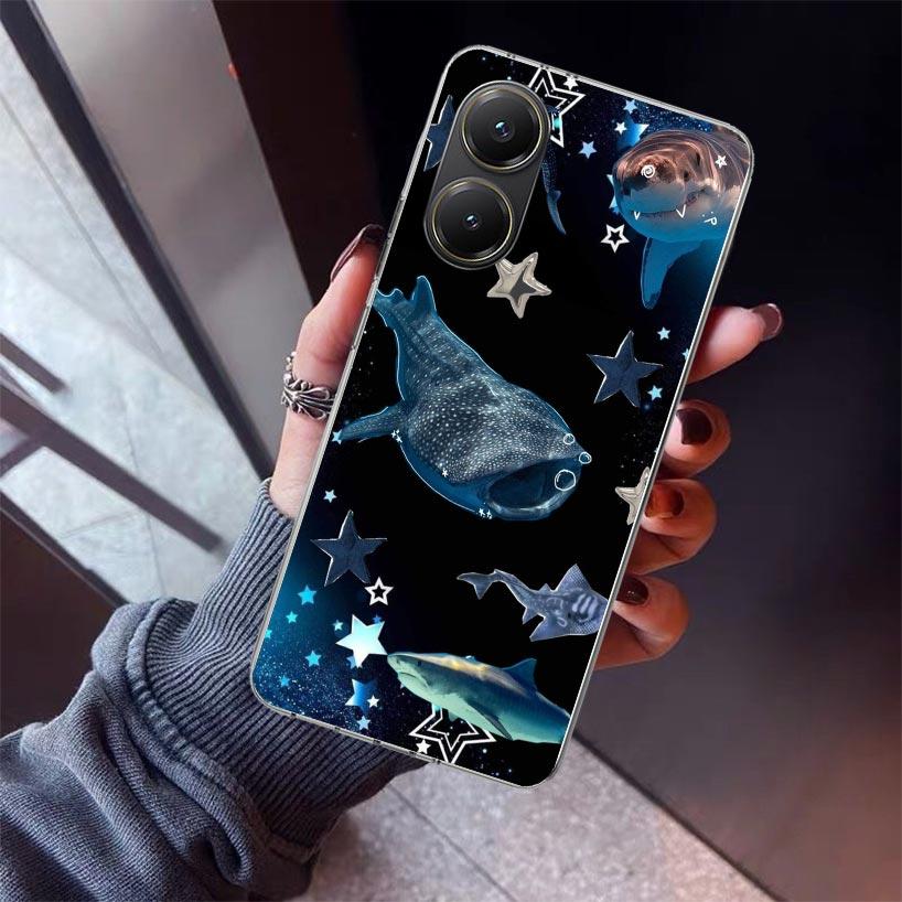 Ocean Whale Shark Phone Case For Xiaomi Poco X7 X6 X5 Pro F7 Ultra Redmi 15C 15 13 13C 12 12C 10 10A 10C 9 9A 9C 9T Shell Poco X