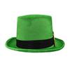Green Tall Hat for StPatrick Day Flat Top Hat Holiday Headwear Irish National Day Celebration Caps Festival Props Hat