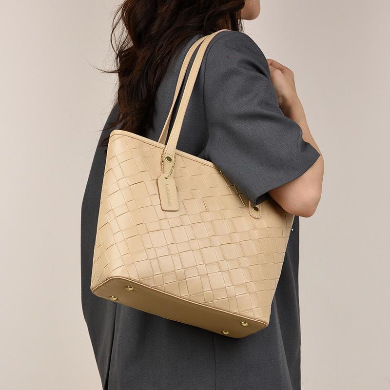 Große Pendler-Tragetasche 2025 neue vielseitige Mode-Handtasche beliebtes gewebtes Muster Nischen-Trend-Umhängetasche