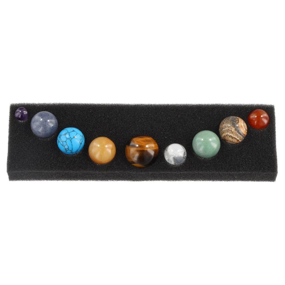 Natural Crystal 9 Planets Ball Solar Sun System Rock Quartz Stones Beads Healing Reiki Chakra Energy Sphere Galaxy Model Globe