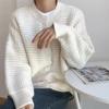 Otoño e Invierno Suéter de Mujer Chaqueta con Botones de Viento Perezoso Cárdigan de Punto Informal Suelto