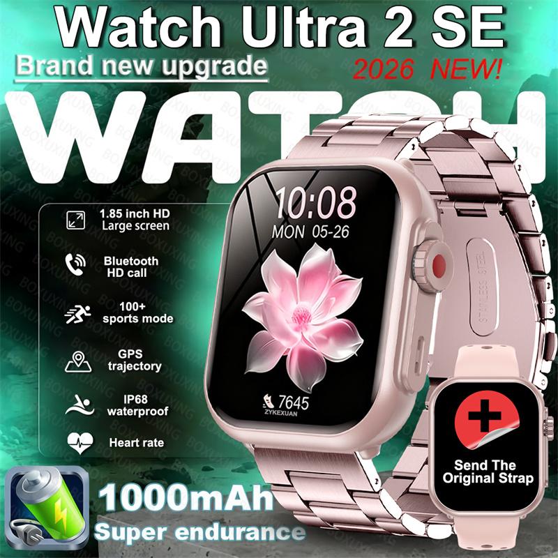 New Watch Ultra 2SE Smart Watch Men Women 1.85-Inch HD AMOLED Full Touch Screen IP68 Waterproof Bluetooth Calling SmartWatch Man