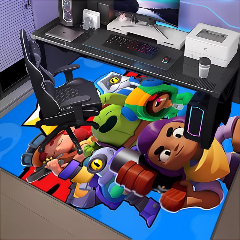 1PC Brawl Stars Rug for Livingroom,Bedroom, Palyroom, Chair Rug, Area Rug, Game Carpet, Large Size Rug Fan Christmas Gift