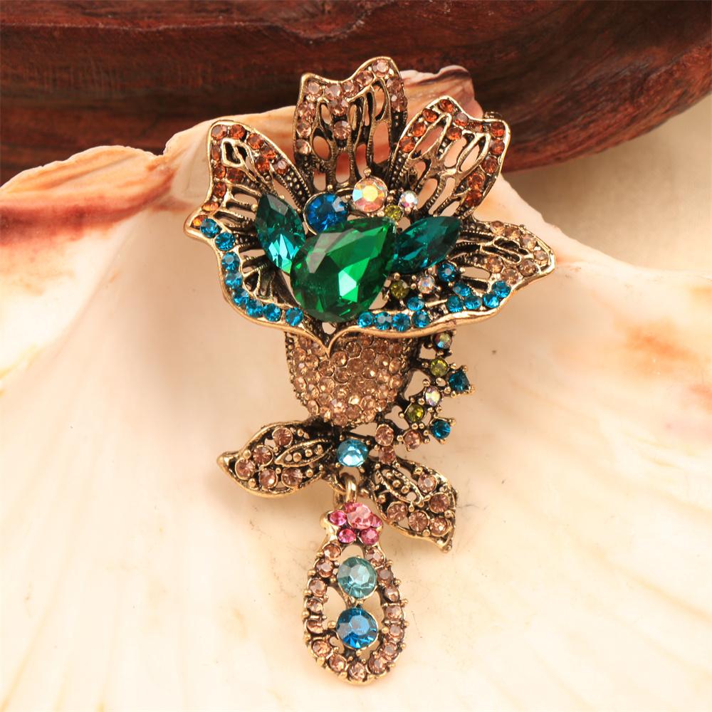 Vintage Baroque Luxury Flower Tassel Design Men's Women's Brooch Pins, Jewelry Accessories, Wedding Holiday Party Gifts