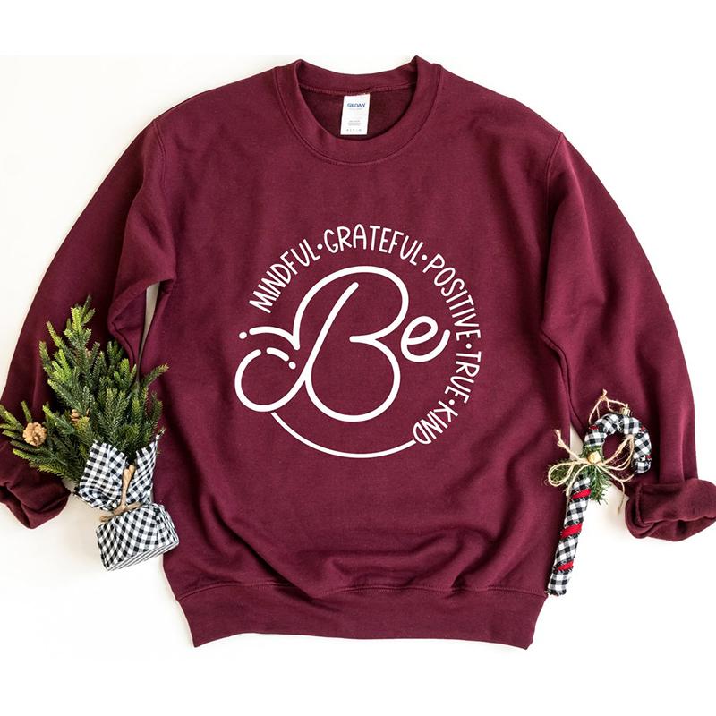 

Будьте внимательны, благодарны, позитивны, истинны, добры, женская одежда, уличная одежда, церковная одежда, религиозная женская толстовка с капюшоном L вино красного