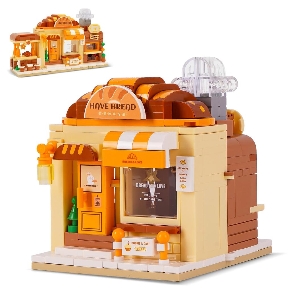 Oichy Blocks Cute Shop Toy Block Set with Shiba and Cafe Creative Assembly Perfect Gift for Kids and or Any Inu, Sweets, Bakery, Designs, Shop,