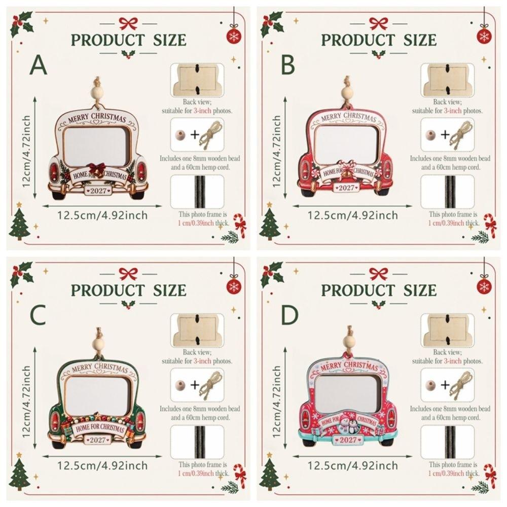 DIY Craft Pendant Christmas Photo Frame Wooden Xmas Tree Hanging Decor  Christmas Ornament