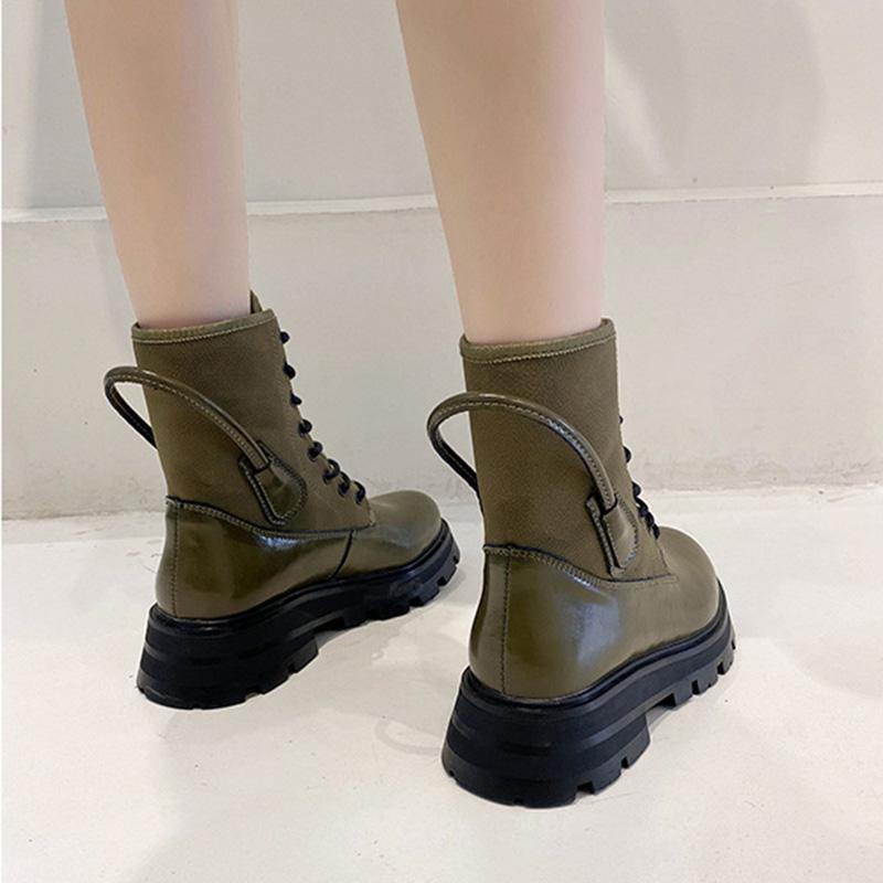 Botas de cuero de plataforma para mujer Botines de moda Botas casuales para  caminar al aire libre Botas para mujeres comprar a buen precio — entrega  gratuita, reseñas reales con fotos — Joom
