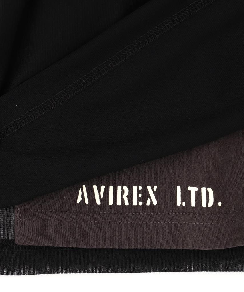 Avirex Exclusive Sheer Layered Print F WEB&DEPOT T-Shirt, Women's, 010, Black, 783-5135614