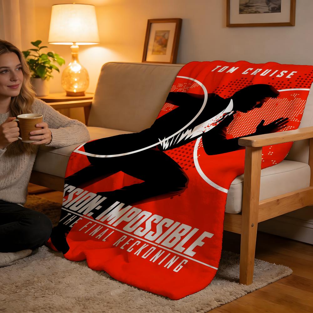 Throw High-Density Short Plush Blanket Sofa Nap Air-Conditioned Room Soft Skin-Friendly Mission Impossible The Final Reckoning 75x90cm