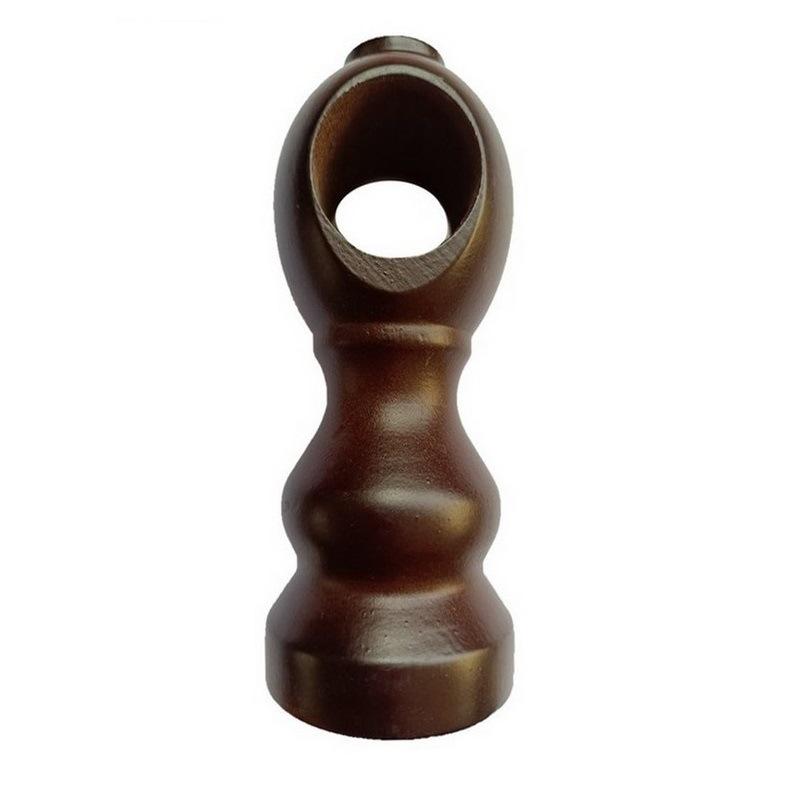 Klassische Holz-Vorhangstange & -Schiene mit dekorativer Einzel-/Doppelhalterung