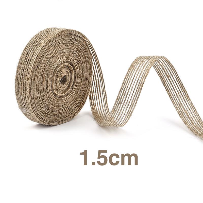 10M Jute Sackleinenbandrolle Gelbes Leinenseil DIY Dekorativ Party Schleife Weihnachten Handgefertigt Angelschnur Verpackung