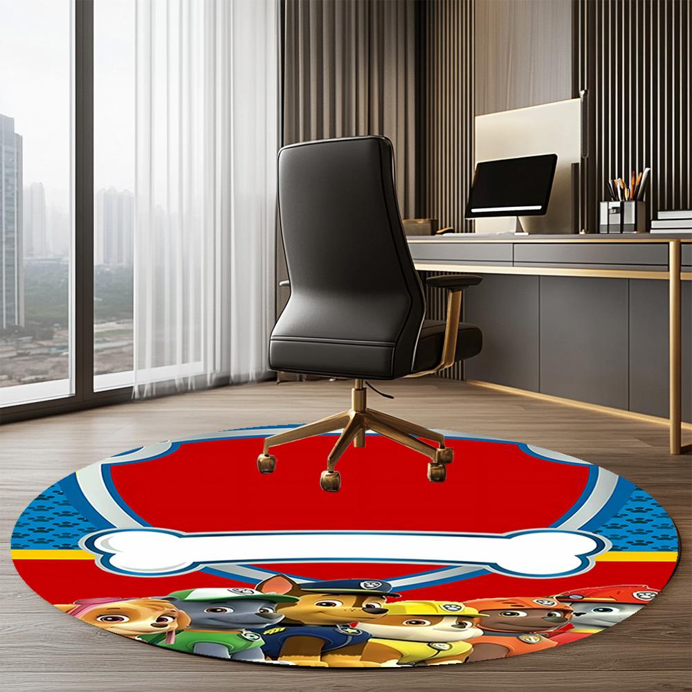 PAW Patrol Printed Round Rug Carpet Chair Rug Area Rug Entryway Doormats,for Office Chair Living Room Bedroom Kitchen Room.