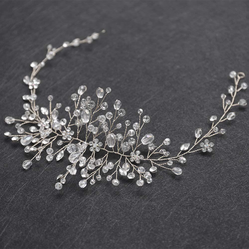Bridal Crystal Irregular Women's Headband - Handmade Gold & Silver Yarn Evening Dress Hair Accessory