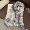 Sunscreen Shawl Ethnic Style 1116 Autumn and Winter New Cotton and Linen Scarf Women's Retro Totem Silk Scarf Manufacturers Wholesale