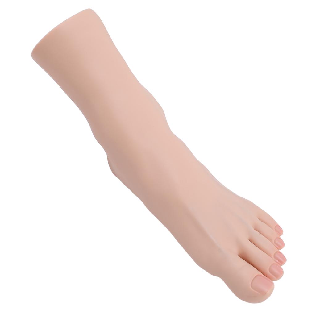 Silicone Foot Model Soft Touch Flexible Joint Positioning Realistic Mannequin Foot for Nail Art Jewerly Display Left