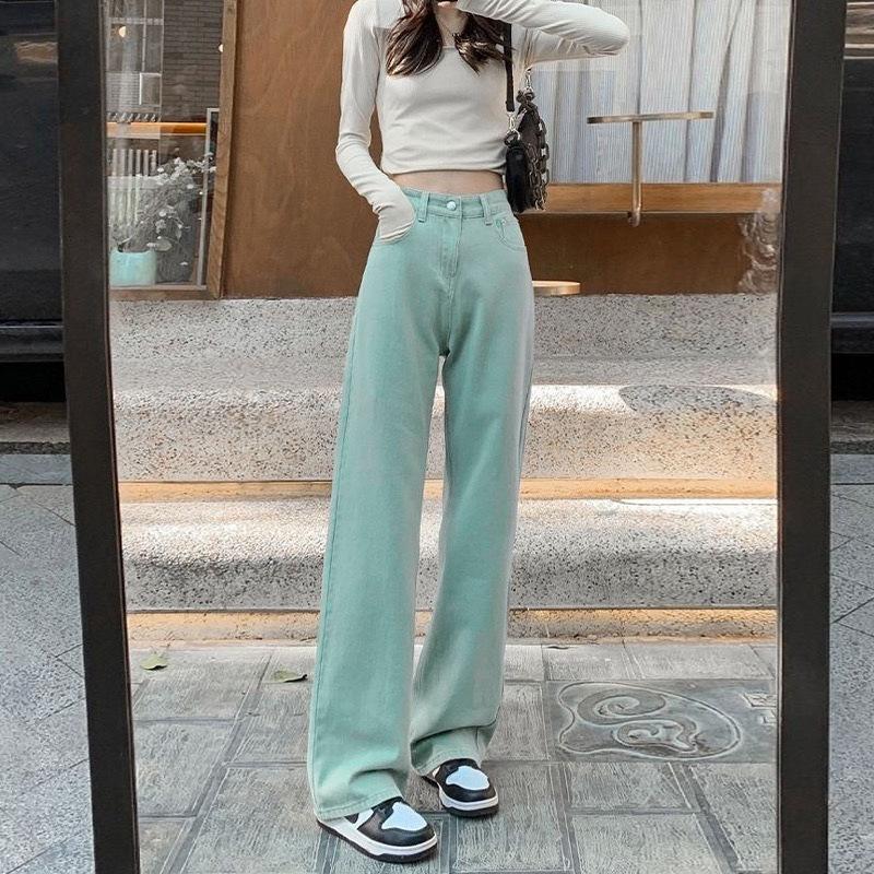 

Розовые широкие джинсы для женщин, прямые, свободные, летние, тонкие, с высокой талией, узкие и удлиненные, цветные, драпированные, в пол брюки 2XL