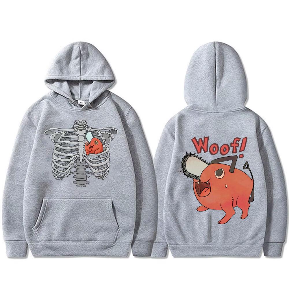 Japanese Anime Chainsaw Man Denji Pochita Skeleton Funny Graphic Hoodie Unisex Clothing Cartoon Casual Oversized Sweatshirt