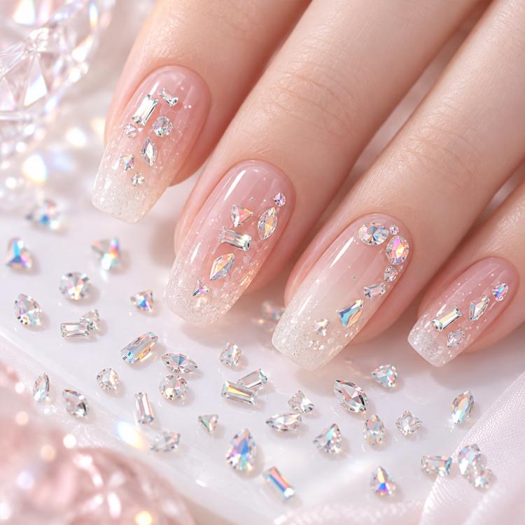 1440 PCS / Set Mini Flat Bottom Sparkling Diamond Nail Jewelry Set