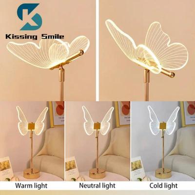 Butterfly Table Lamp USB Rechargeable LED Nordic Flower Ambiance Night Lights Luxury Living Room Desk Decor Bedroom