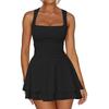 Summer Sexy Halter Dress Elegant Women's A-line High Waist Sleeveless Dress Mini Dress Short Skirt
