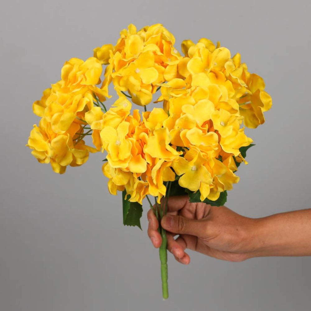 Decorative 5 Heads Artificial Hydrangea Flower Silk DIY Fake Hydrangea Bouquet Bridal Bouquet Wedding Floral Arrangement