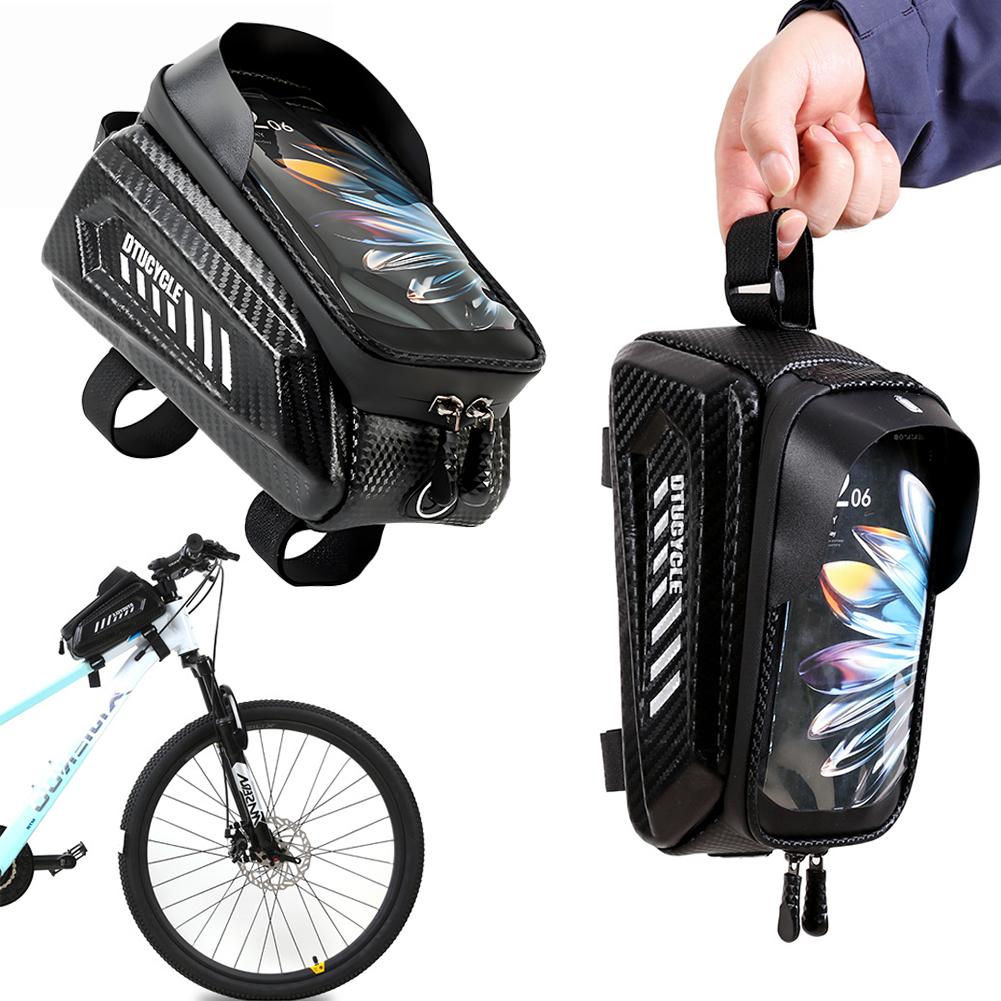 1.5L Bicycle Phone Front Frame Bag 7.4 Inch Touchscreen Bicycle Top Tube Bag Hard Casing Bike Bag for Phones Under 7.4 Inch China Mainland