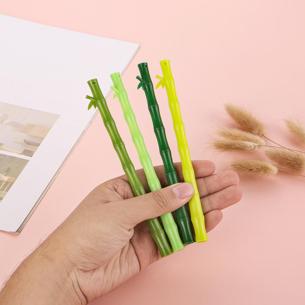 1Pc Cartoon Bamboo Stationery Pen Bamboo Office School Supply Gel Pen Gift Funny Lovely Plant Back To School Season Back To School Gifts 0.5mm