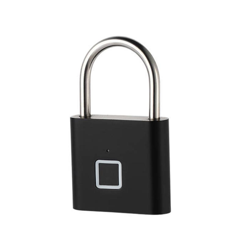 

Умный замок с отпечатком пальца Водонепроницаемый биометрический замок с отпечатком пальца без ключа Замок безопасности USB Перезаряжаемый замок безопасности для разблокировки дома чёрный