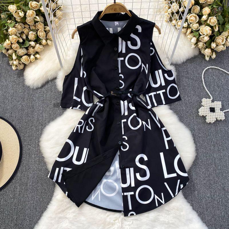 

off-Shoulder Summer Loose Irregular Dress Short Sleeve Black All yards