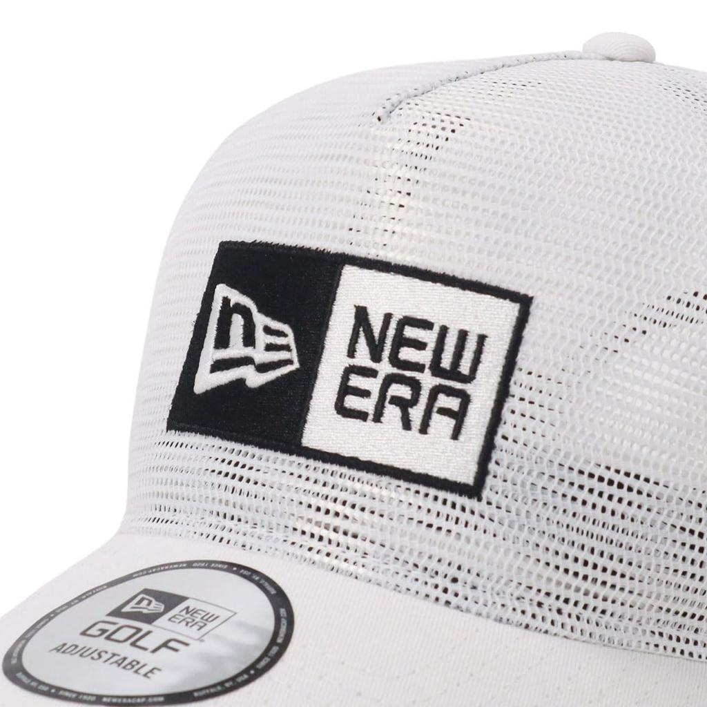 New Era Golf 9Forty Meshed Up Box Logo Exclusive to A-Frame Cap, White, ONSPOTZ.