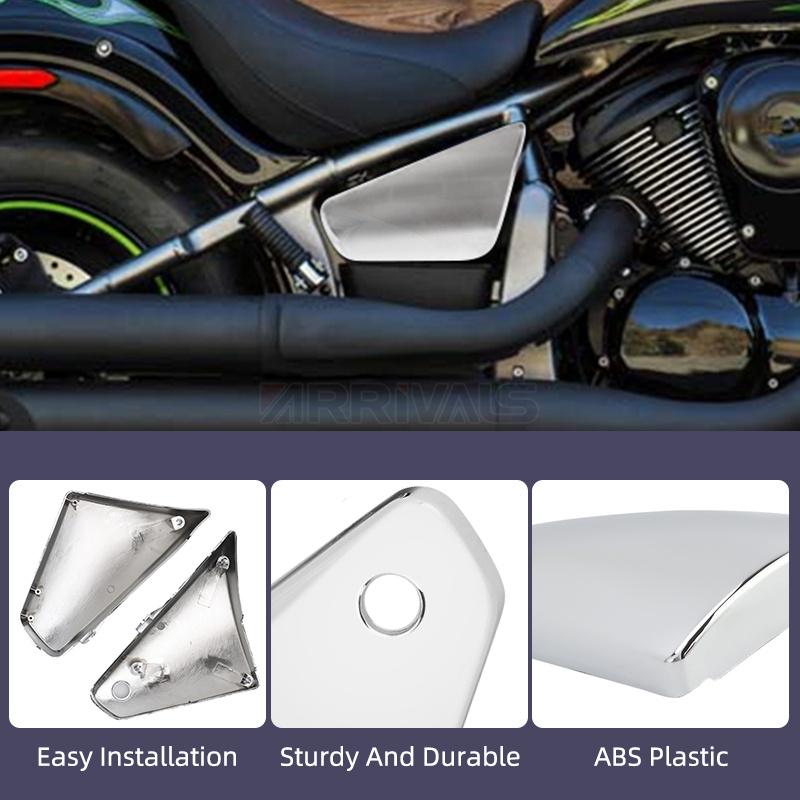 Motorcycle Chrome Left Right Battery Side Cover Fairing For Kawasaki Vulcan VN900 Classic Custom 2006-2020