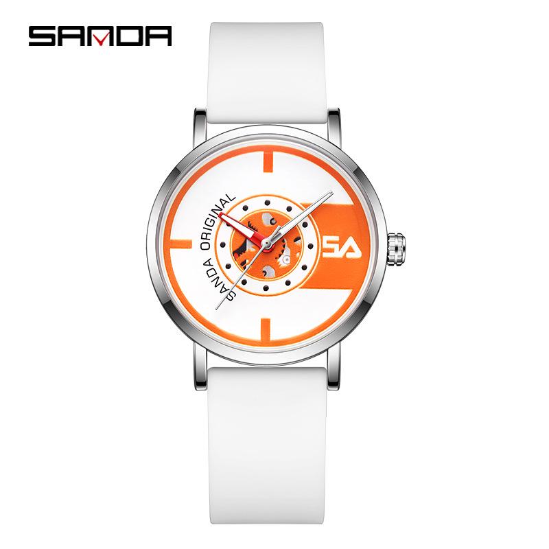 Sanda Nylon Strap Quartz Watch - Simple, Thin, Creative Dial, Waterproof, for Students and Sports