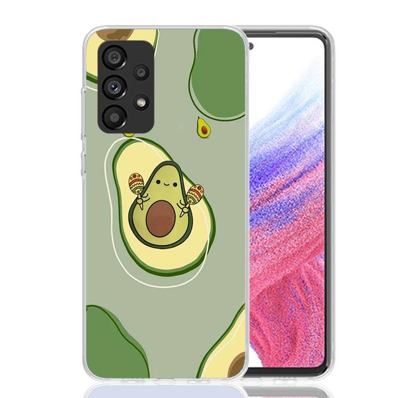 Cartoon Fruit Avocado Phone Case For Samsung Galaxy A13 A14 A15 A16 A53 A54 A55 A56 A33 A34 A35 A36 A23 A24 A25 A26 A05S A04S A1