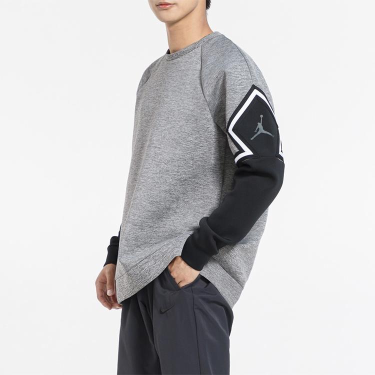 Jordan Arm Small Logo Space Cotton Sports Crewneck Sweatshirt Men Sweatshirt Gray 939945-091