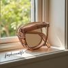 1 Piece of Women's Rose Gold Lightweight and Fashionable Folding Sports Eyeglasses with Decorative Lenses and Protective Box