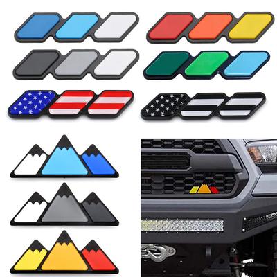 3 Colors Grille Badge Emblem  For Toyota Tacoma Tundra 4Runner TRD Highlande Rav4 CHR Strip Air Inlet Auto Car Accessories