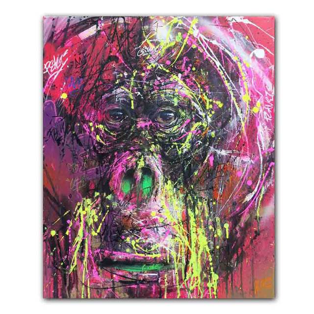 Nordic Street Graffiti Art Animal Canvas Abstract Rabbit Koala Tiger Orangutan Poster Office Living Room Home Decoration Mural No Frame