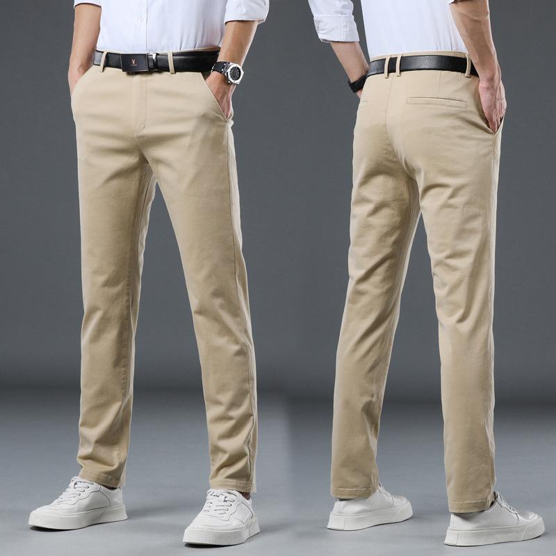 Spring And Summer New Casual Pants For Men, Elastic Thin Fit, Slim Fit, Small Straight Tube, Youth, Multi-Color Men'S Casual Pants