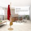 Wooden Hanger Floor Standing Coat Rack Home Furniture Clothes Round Base Rack (Wooden Color)