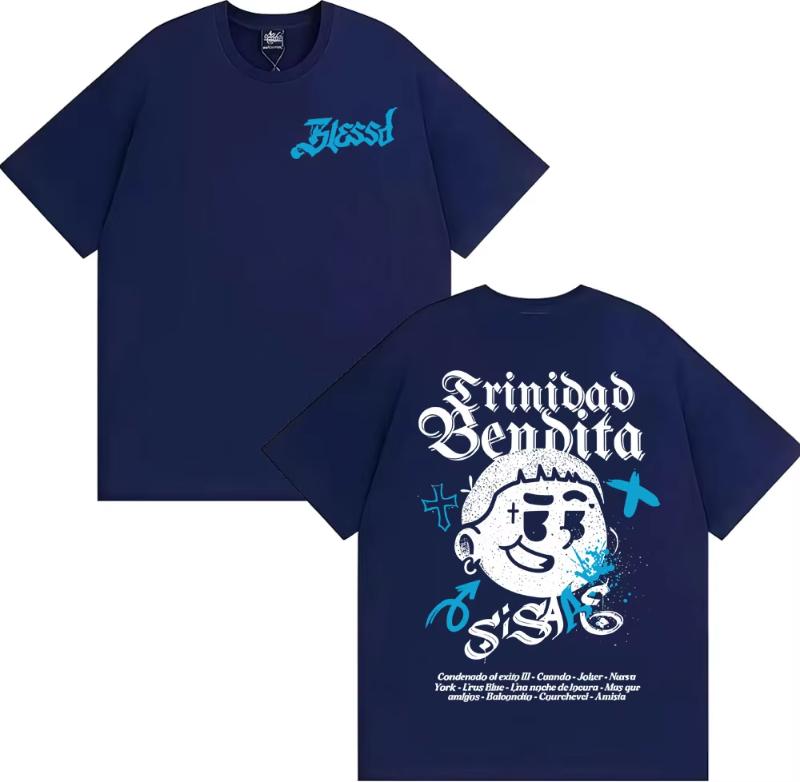 

Rapper Blessd Si Sabe Album 2025 Tour T Shirt Men Women Fashion Casual Cotton T-shirts Hip Hop Vintage Short Sleeve T-shirt 5XL різнокольоровий