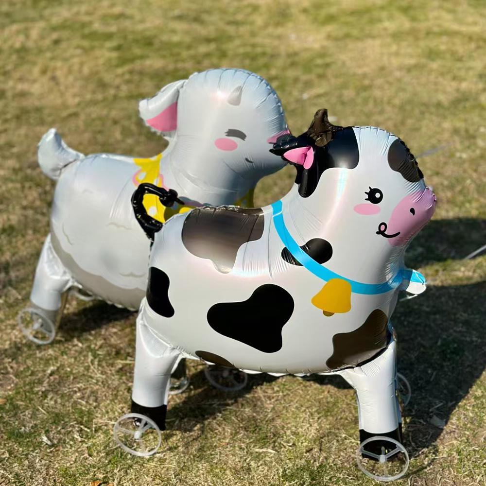 1 Pack of Wheeled Lamb-Shaped Aluminum Foil Balloons, Suitable for Birthday Parties, Themed Parties, Holiday Parties, and Animal-Themed Party
