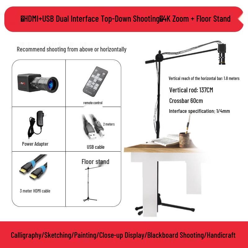 8-Channel 4K HDMI Camera for Calligraphy & Painting, Connects to TV/Projector YS-T1S